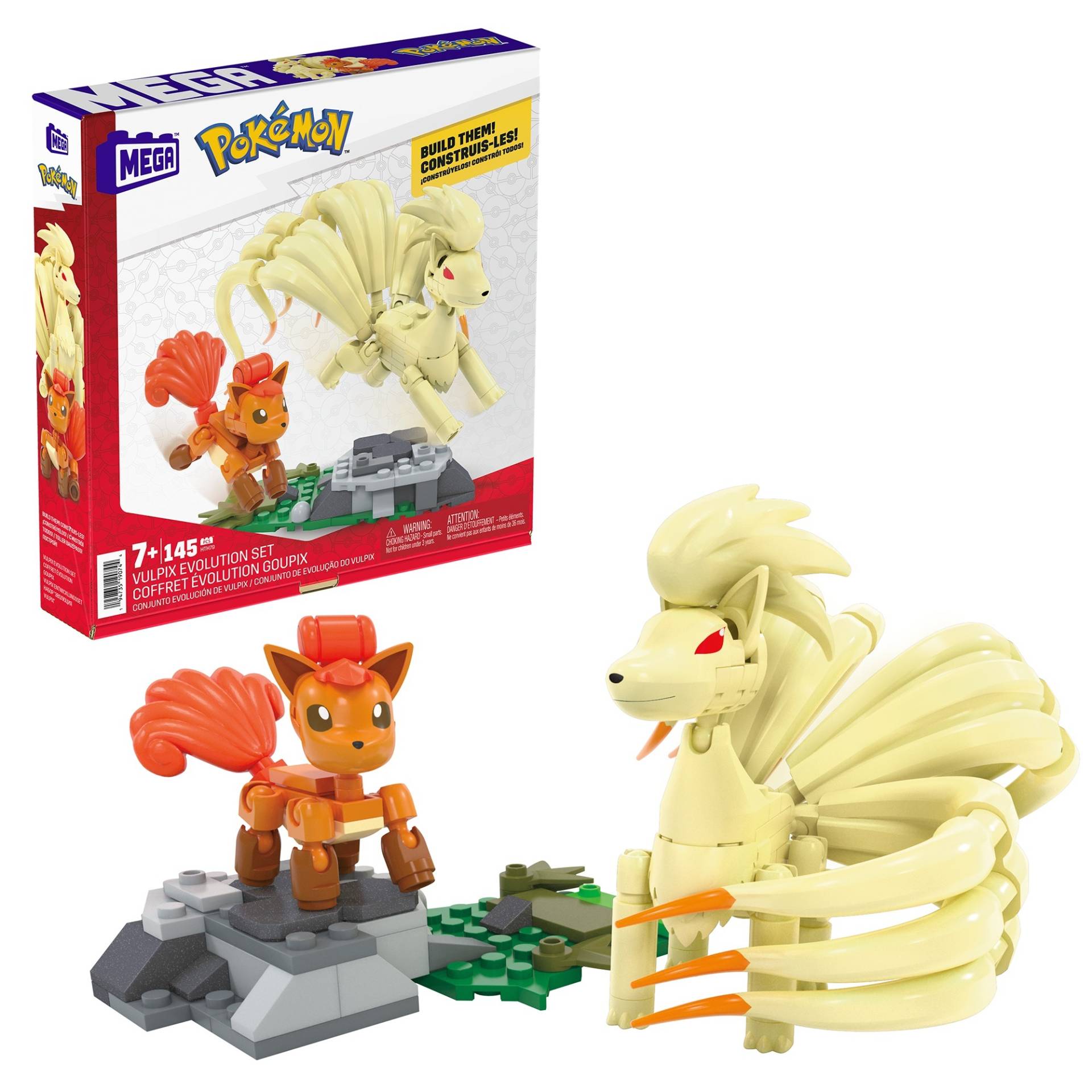 MEGA Pokémon Vulpix Evolution Set, Konstruktionsspielzeug von Mattel