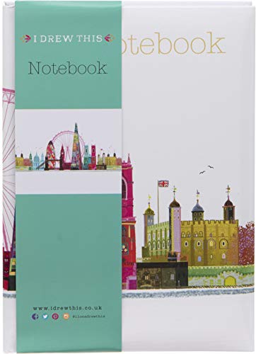 Maturi A5-Notizbuch mit gepolstertem Einband, London Skyline-Design mit Goldfoliendetails und glänzender Oberfläche, mehrfarbig von Maturi