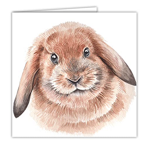 Maturi Blanko-Grußkarte mit Aquarellbild - Kaninchen von Maturi