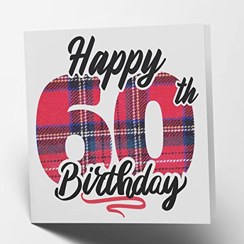 Maturi Geburtstagskarte zum 60. Geburtstag, Schottenkaro, innen unbeschriftet von Maturi