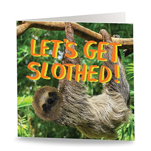 Maturi Lustige Geburtstagskarte mit Aufschrift Let's Get Slothed, innen blanko von Maturi