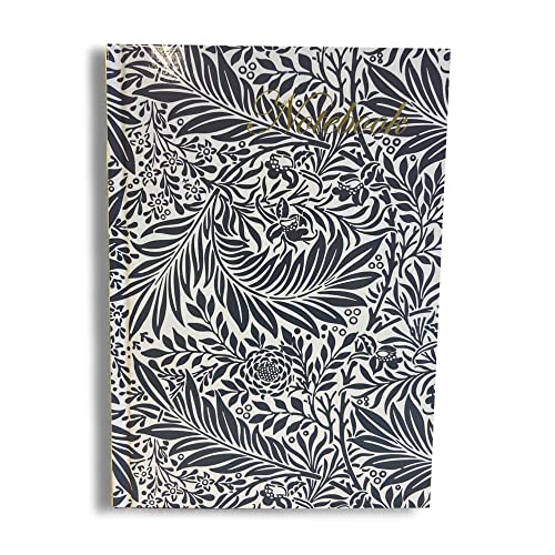 Maturi Notizbuch, A5, Hardcover, William Morris Rittersporn-Design, Goldfolien-Details und glänzende Oberfläche von Maturi