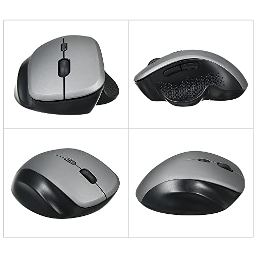 2,4G Wireless Optischer Vertikaler Maus Ergonomisches Büro 6 Tasten Grau für PC -Laptop (Grau) von Matybobe