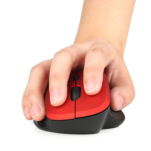 2,4G Wireless Optischer Vertikaler Maus Ergonomisches Büro 6 Tasten Grau für PC -Laptop (Rot) von Matybobe