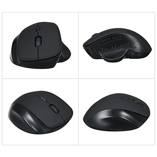 2,4G Wireless Optischer Vertikaler Maus Ergonomisches Büro 6 Tasten Grau für PC -Laptop (Schwarz) von Matybobe