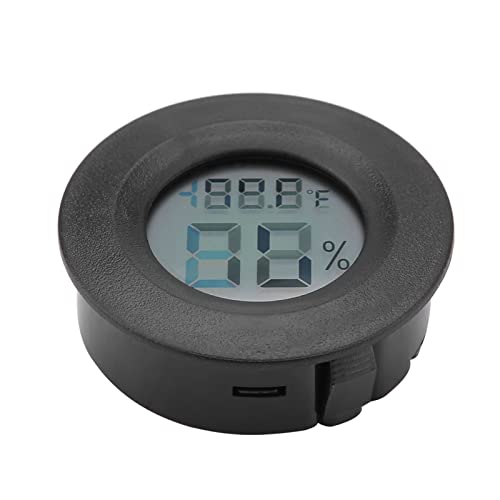 LCD Digital Thermometer Hygrometer Mini -Rundtemperaturfeuchtigkeitsmesser (Schwarz) von Matybobe