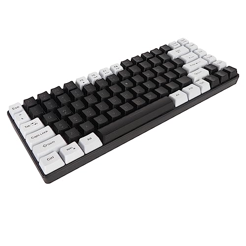 Matybobe Gaming -Tastatur RGB Backit Ligit Stille Kabel 84 Tasten Typ -C Ergonomisch Gekrümmt für die Bearbeitung von Familienbüros (Schwarz) von Matybobe