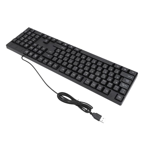 Matybobe K1800 Minderheitensprache Tastatur 104 Tasten Ergonomische USB -Kabelspieltastatur für Desktop -Laptop -Computer (Spanisches Qwetz -Layout) von Matybobe