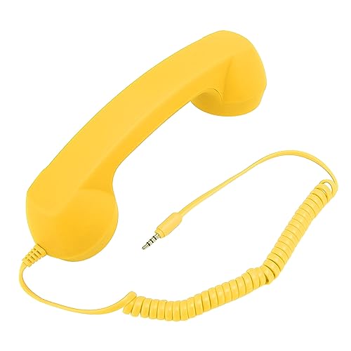 Retro -Telefonempfänger Strahlungsnachweis Wired Mobile Handy Mobilteil für den Smartphone -PC (Gelb) von Matybobe