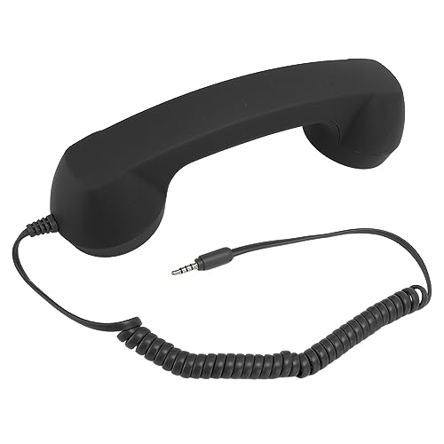 Retro -Telefonempfänger Strahlungsnachweis Wired Mobile Handy Mobilteil für den Smartphone -PC (Schwarz) von Matybobe