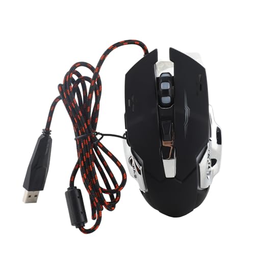 Wired Gaming Maus RGB Backlight 4 Einstellbare DPI -Laptop Silent Maus 7 8 10 (Schwarz) von Matybobe