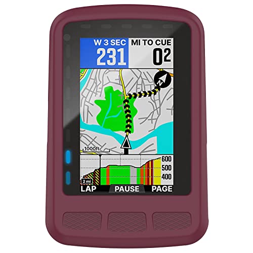 Maucoray Schutzhülle kompatibel mit Wahoo ELEMNT ROAM V1 (WFCC4) Fahrradcomputer, weiches Silikon, Fahrrad-GPS-Schutz, Stoßfängerabdeckung, Weinrot von Maucoray