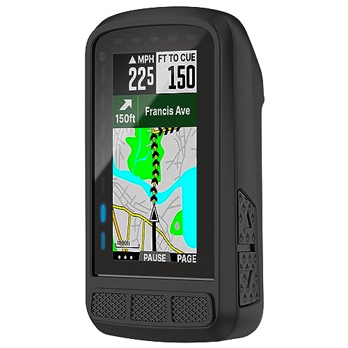 Maucoray Schutzhülle kompatibel mit Wahoo Fitness WFCC6 ELEMNT ROAM V2 Fahrradcomputer, weiches Silikon Bike GPS Protector Bumper Cover (Schwarz) von Maucoray