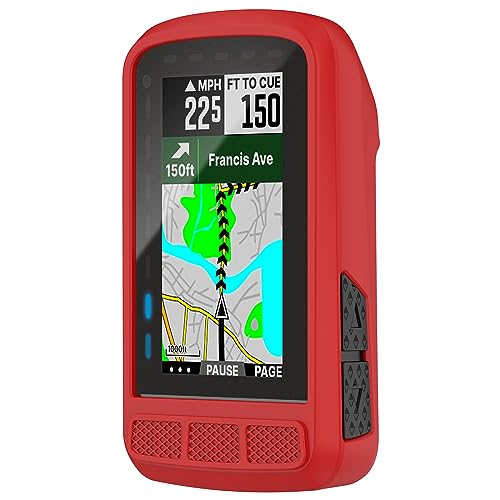 Maucoray Schutzhülle kompatibel mit Wahoo Fitness WFCC6 ELEMNT ROAM V2 Fahrradcomputer, weiches Silikon Bike GPS Protector Bumper Cover (rot) von Maucoray