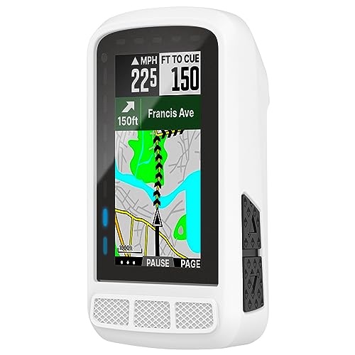 Maucoray Schutzhülle kompatibel mit Wahoo Fitness WFCC6 ELEMNT ROAM V2 Fahrradcomputer, weiches Silikon Bike GPS Protector Bumper Cover (weiß) von Maucoray