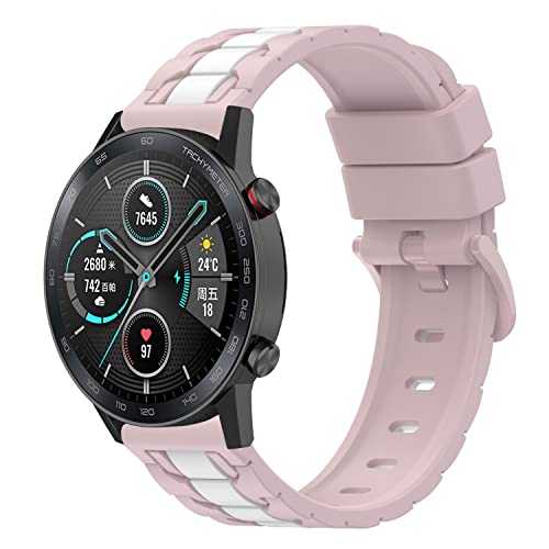 Maucoray Silikon Uhrenarmband Kompatibel mit Honor Watch GS3i/GS3/GS Pro/MagicWatch 2 46mm/MagicWatch Armband Ersatz Armband Verstellbares Armband, Nylon von Maucoray