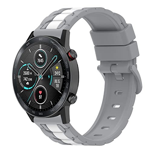 Maucoray Silikon Uhrenarmband Kompatibel mit Honor Watch GS3i/GS3/GS Pro/MagicWatch 2 46mm/MagicWatch Armband Ersatz Armband Verstellbares Armband, Nylon von Maucoray