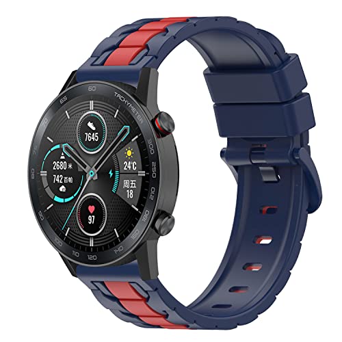 Maucoray Silikon Uhrenarmband Kompatibel mit Honor Watch GS3i/GS3/GS Pro/MagicWatch 2 46mm/MagicWatch Armband Ersatz Armband Verstellbares Armband, Nylon von Maucoray