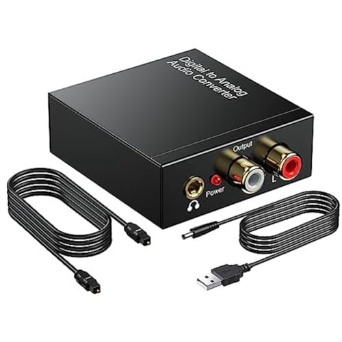 Mauedest 192KHz Digital-Analog-Audio-Konverter, Optischer Toslink-Zu-3,5-Mm-Adapter für PS 4 HD DVD-Heimkinosystem, Langlebig, Einfach zu Bedienen von Mauedest