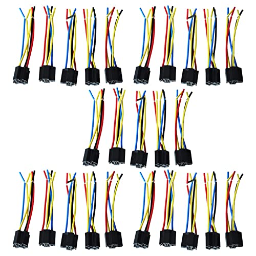 Mauedest 25 Stueck 5 Pin Leitungen Kabel Relais Sockel Baumstecker DC 12V Fuer Auto Mauedest 25 Stueck 5 Pin Leitungen Kabel Relais Sockel Baumstecker DC 12V Fuer Auto von Mauedest