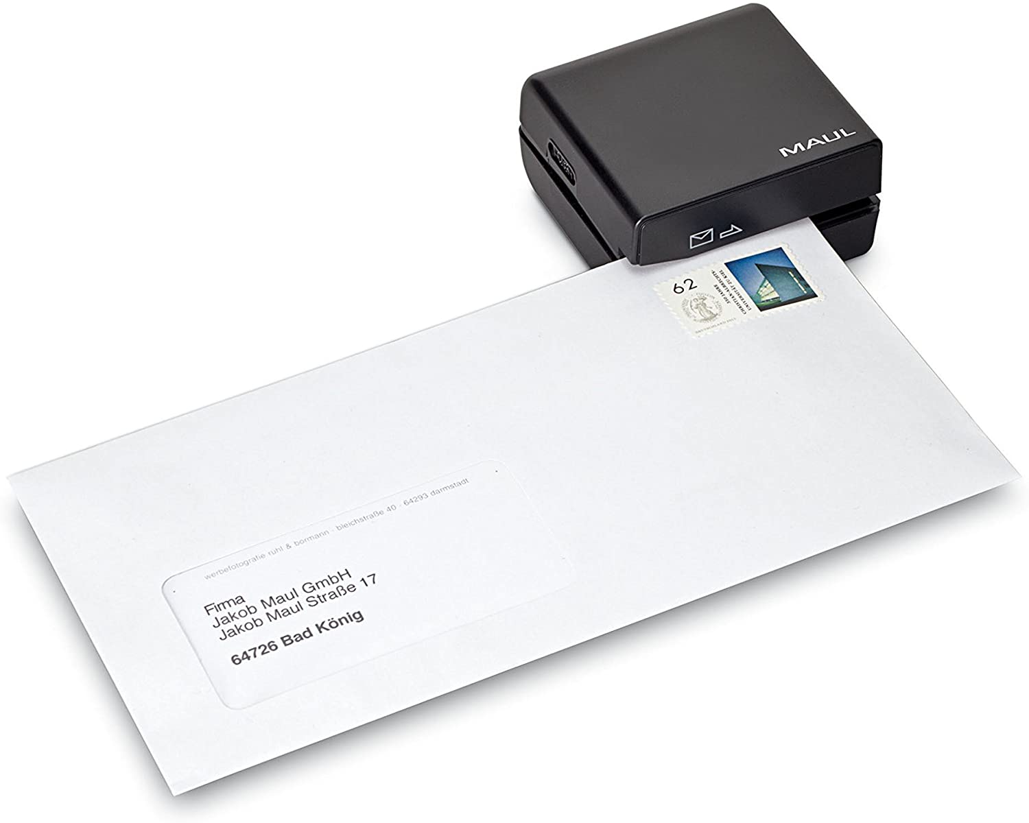 MAUL Elektrischer Brieföffner, Batteriebetrieb, schwarz Schneidräder aus rostfreiem Stahl, Gehäuse aus Kunststoff (75618-90) von Maul