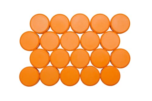 MAUL Facetterand Magnete MAULpro Ø29mm (20 Stück) | Magnet aus bruchsicherem Kunststoff | Magnete stark für Whiteboard und Magnettafel | Ideal für Büro, Homeoffice, Werkstatt | Orange von Maul
