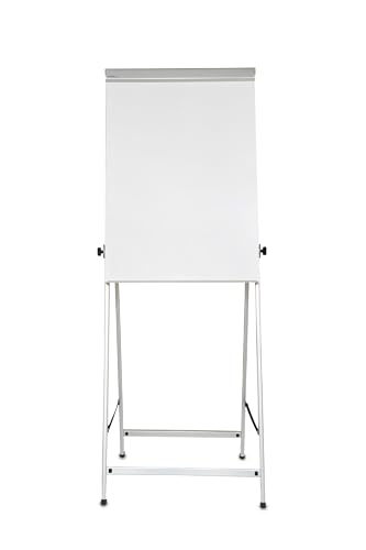 MAUL Flipchart MAULoffice 70 x 100 cm | Stabile Magnettafel mit Vierbein Gestell | Höhenverstellbar | Geeignet für Papier in verschiedenen Formaten | Mit Ablage für Marker und Stifte | Grau von Maul