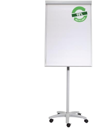 MAUL Flipchart MAULoffice 70 x 100 cm | mobile Magnettafel mit Sternfuß | 3-fach höhenverstellbar | geeignet für Papier in verschiedenen Formaten | mit Ablage für Marker und Stifte | Grau von Maul