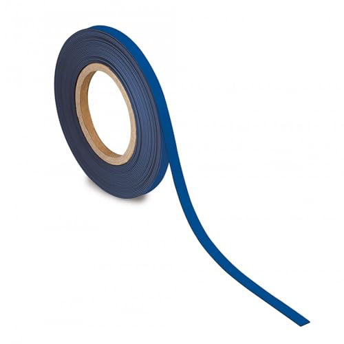 MAUL Kennzeichnungsband 10mm x 1mm | Beschriftbares Band mit magnetischer Rückseite | Vielseitig anwendbar in Büro, Werkstatt, Lager und Küche | Individuell zuschneidbar | 10m Länge | Blau von Maul