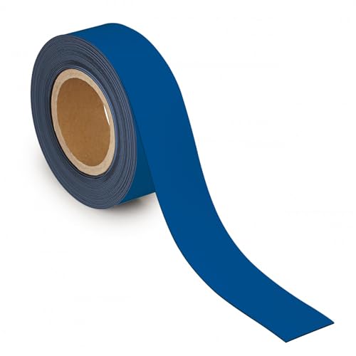 MAUL Kennzeichnungsband 50mm x 1mm | Beschriftbares Band mit magnetischer Rückseite | Vielseitig anwendbar in Büro, Werkstatt, Lager und Küche | Individuell zuschneidbar | 10m Länge | Blau von Maul