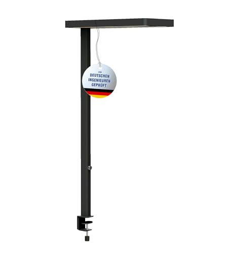 MAUL LED-Klemmleuchte MAULjaval sensor | Dimmbare Arbeitsplatzleuchte mit Klemmfuß fürs Büro | Energiesparende und komfortable Lampe mit Tischklemme mit 4000K Farbtemperatur | Schwarz von Maul