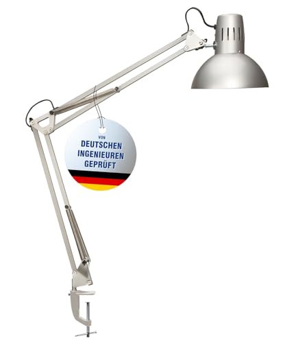 MAUL Schreibtischlampe MAULstudy | Verstellbare Klemmleuchte mit Gelenkarm für Büro und Schreibtisch | Elegante Schreibtischlampe LED aus Metall | Exklusive LED-Leuchtmittel | Silber MAUL Schreibtischlampe MAULstudy | Verstellbare Klemmleuchte mit Gelenkarm für Büro und Schreibtisch | Elegante Schreibtischlampe LED aus Metall | Exklusive LED-Leuchtmittel | Silber von Maul