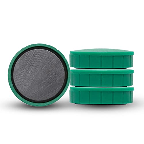 MAUL Magnet MAULsolid, SB-Verpackung – bruchsichere und kleine Magnete für einen vielseitigen Einsatz – Magnet rund mit modernem Design – Ø 32 x 9,6 mm – 4er Pack – grün von Maul