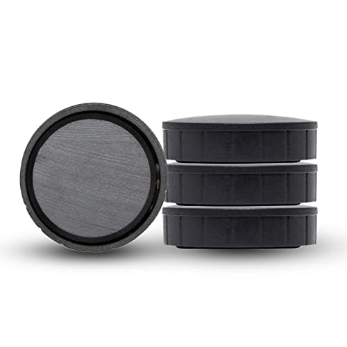 MAUL Magnet MAULsolid, SB-Verpackung – bruchsichere und kleine Magnete für einen vielseitigen Einsatz – Magnet rund mit modernem Design – Ø 32 x 9,6 mm – 4er Pack – schwarz von Maul