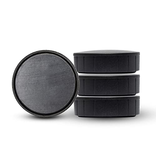 MAUL Magnet MAULsolid, SB-Verpackung – bruchsichere und kleine Magnete für einen vielseitigen Einsatz – Magnet rund mit modernem Design – Ø 38 x 12,5 mm – 4er Pack – schwarz von Maul