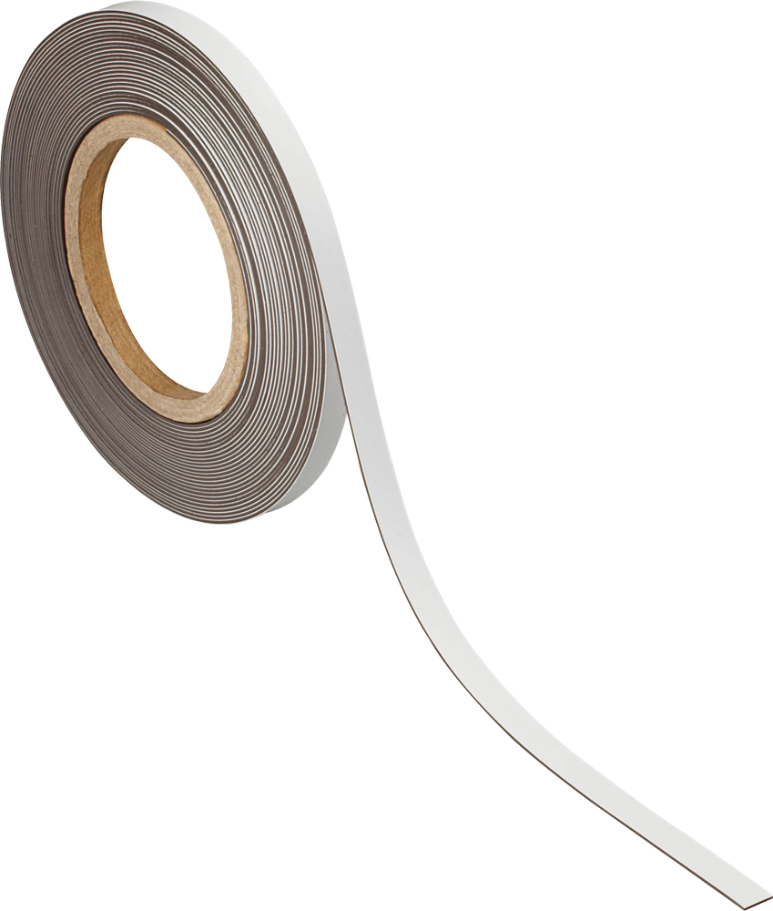 MAUL Magnetband, 10 mm x 10 m, Dicke: 1 mm, weiß beschriftbares Kennzeichnungsband, Non-Permanent-Marker - 1 Stück (6524102) von Maul