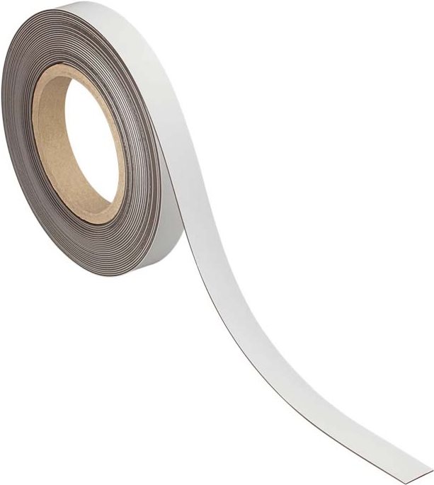 MAUL Magnetband, 20 mm x 10 m, Dicke: 1 mm, weiß beschriftbares Kennzeichnungsband, Non-Permanent-Marker - 1 Stück (6524302) von Maul