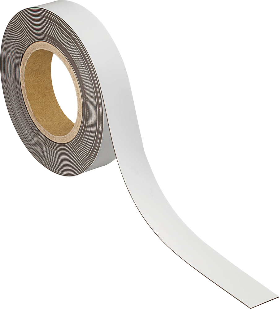 MAUL Magnetband, 30 mm x 10 m, Dicke: 1 mm, weiß beschriftbares Kennzeichnungsband, Non-Permanent-Marker - 1 Stück (6524502) von Maul