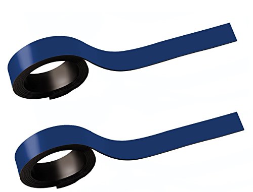 MAUL Magnetstreifen 0,5 x 100cm (2 Stück) | Magnetband selbsthaftend auf magnetischen Oberflächen | Magnetklebeband individuell zuschneidbar | Beschriftbar mit Marker | Blau von Maul