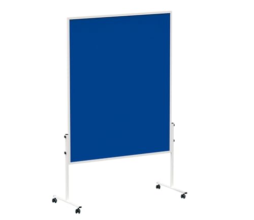 MAUL Moderationstafel MAULsolid 150x120 cm | Stabile Pinnwand für beidseitige Nutzung | Pinnwand Filz für Moderationskarten, Pinnnadeln | Tafel für Büro, Schule, Universität | Blau von Maul