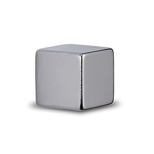 MAUL Neodym Magnet 15x15x15mm (1 Stück) | Magnet stark mit 15kg Haftkraft | Magnete in modernem Würfel Design | Würfelmagnet für Büro | Magnet für Magnettafel, Whiteboard | Silber von Maul