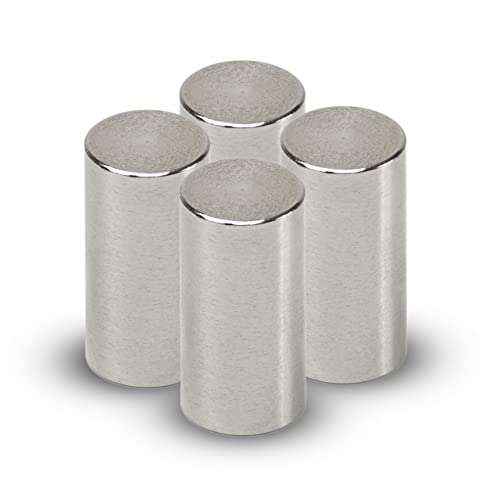 MAUL Neodym Magnet Ø 10 x 20 mm (4 Stück) | Magnet stark mit 2,4kg Haftkraft | Magnete in modernem Design | Stabmagnet für Büro | Magnet für Magnettafel, Whiteboard und Kühlschrank | Silber von Maul