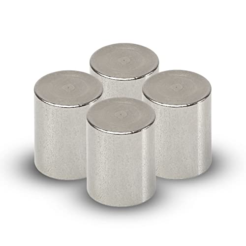 MAUL Neodym Magnet Ø 16 x 20 mm (4 Stück) | Magnet stark mit 9kg Haftkraft | Magnete in modernem Design | Stabmagnet für Büro | Magnet für Magnettafel, Whiteboard und Kühlschrank | Silber von Maul