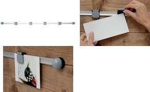 MAUL Planhalter-Wandschiene mit 4 Clips, L�nge: 1.045 mm verdeckte Wandbefestigung, inkl. Montagematerial, - 1 St�ck (6251185) von Maul