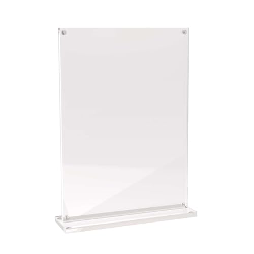 Maul Tischaufsteller A5 MAULvision | Moderner Aufsteller aus Acryl im praktischen A5 Format | Standfeste T-Form | Acryl Aufsteller für Bilder, Speisekarten, Tischkarten | Transparent von Maul