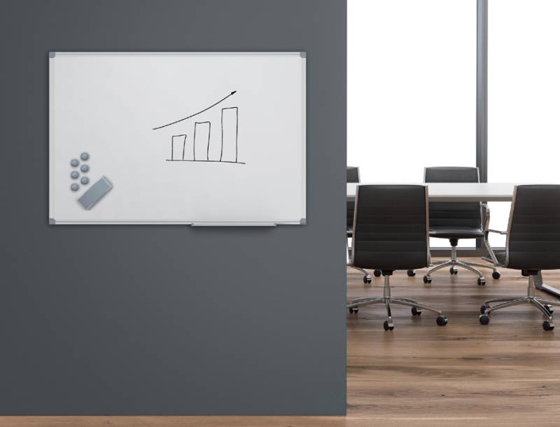 MAUL Weißwandtafel MAULstandard Emaille, 2.400 x 1.200 mm von Maul