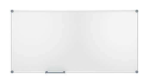 MAUL Whiteboard 2000 MAULpro 100 x 200 cm | Magnetische Wandtafel aus Aluminium mit Stiftablage für Whiteboard Marker | Trocken abwischbar | Kratzfeste Oberfläche | Quer- und Hochformat | Grau von Maul