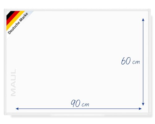 MAUL Whiteboard MAULprimo 60 x 90 cm | Magnettafel inkl. Ablageschale für Marker | Magnethaftend, beschriftbar und trocken abwischbar | Montage in Quer- und Hochformat | Weiß von Maul