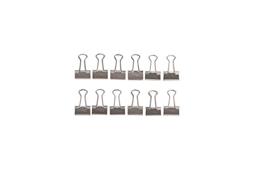 MAUL original mauly Klemmer (12 Stück) 15 mm | Befestigung mit 5 mm zum Klemmen von bis zu 50 Blatt Papier | vielseitig einsetzbar im Büro, als Küchen Gadgets und im Haushalt | Silber von Maul