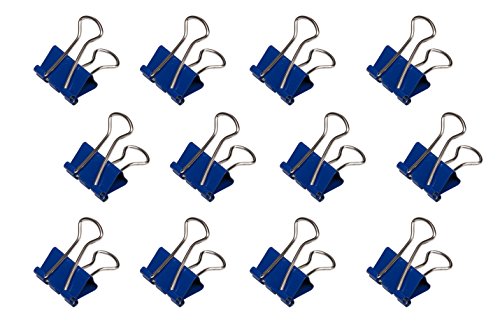 MAUL original mauly Klemmer (12 Stück) 19 mm | Befestigung mit 7 mm zum Klemmen von bis zu 70 Blatt Papier | vielseitig einsetzbar im Büro, als Küchen Gadgets und im Haushalt | Blau von Maul
